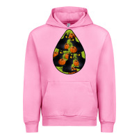 Fuchsia Pink Black Cat Halloween Teardrop Urban Hoodie - LillyAllenDesigns