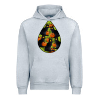 Heather Grey Black Cat Halloween Teardrop Urban Hoodie - LillyAllenDesigns
