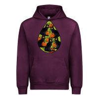 Mauve Wine Black Cat Halloween Teardrop Urban Hoodie - LillyAllenDesigns