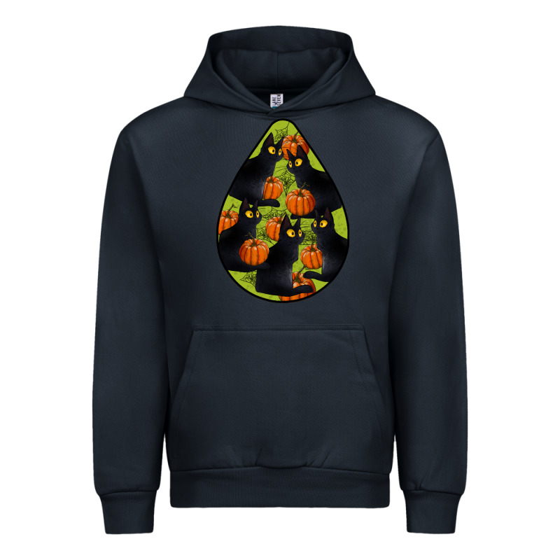 Black Cat Halloween Teardrop Urban Hoodie by LillyAllenDesigns | Teevron