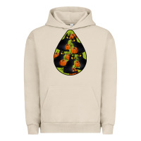 Pigment French Oak Black Cat Halloween Teardrop Urban Hoodie - LillyAllenDesigns