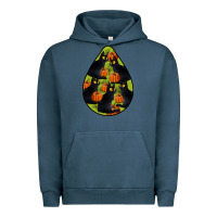 Pigment Midnight Navy Black Cat Halloween Teardrop Urban Hoodie - LillyAllenDesigns