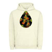 Pigment Pistachio Black Cat Halloween Teardrop Urban Hoodie - LillyAllenDesigns