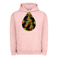 Pigment Salmon Black Cat Halloween Teardrop Urban Hoodie - LillyAllenDesigns