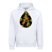 White Black Cat Halloween Teardrop Urban Hoodie - LillyAllenDesigns
