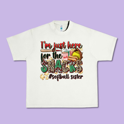 I'm Just Here For The Snacks #softball Sister Urban Heavy Tee Designed By Zillion Design Studio