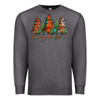 Charcoal Heather western christmas trees merry christmas Premium Sweatshirt - Jasminsmagicworld