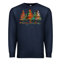 Navy western christmas trees merry christmas Premium Sweatshirt - Jasminsmagicworld