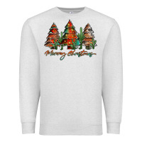 Oatmeal Heather western christmas trees merry christmas Premium Sweatshirt - Jasminsmagicworld