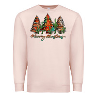 Pale Pink western christmas trees merry christmas Premium Sweatshirt - Jasminsmagicworld
