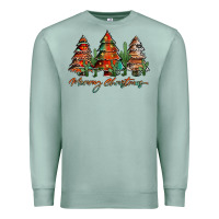 Seafoam western christmas trees merry christmas Premium Sweatshirt - Jasminsmagicworld
