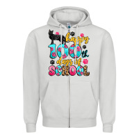 Dove Grey happy 100th days of school cat Zipper Hoodie - Artiststas