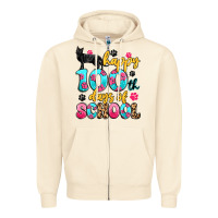 Sandshell happy 100th days of school cat Zipper Hoodie - Artiststas