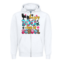 White happy 100th days of school cat Zipper Hoodie - Artiststas