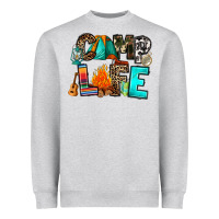 Heather Grey camp life Heavyweight Sweatshirt - RanaPortraitStore