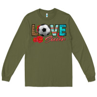 Army Green love soccer Long Sleeve Tee - HRA Design Shop