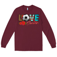Burgundy love soccer Long Sleeve Tee - HRA Design Shop