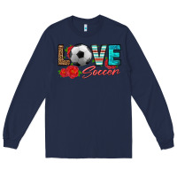 Navy love soccer Long Sleeve Tee - HRA Design Shop