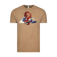 Vintage Coffee asian dragon and ocean waves Vintage Tee - RanaPortraitStore
