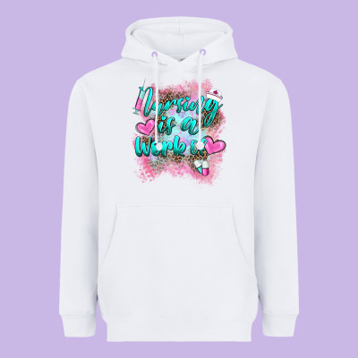 Nursing Is A Work Of Heavyweight Hoodie Designed By Barkaloodesign
