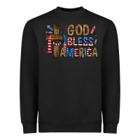 Black god  bless america with cross Heavyweight Sweatshirt - RanaPortraitStore
