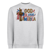 God  Bless America With Cross Heavyweight Sweatshirt | Teevron