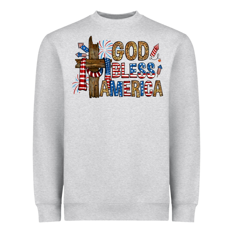 God  Bless America With Cross Heavyweight Sweatshirt by RanaPortraitStore | Teevron
