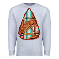 Heather Grey turquoise serape tooled leather arrowhead Premium Sweatshirt - Jasminsmagicworld