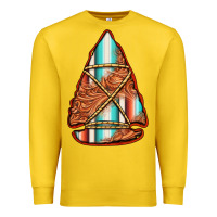 Lemon turquoise serape tooled leather arrowhead Premium Sweatshirt - Jasminsmagicworld