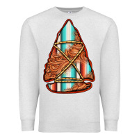 Oatmeal Heather turquoise serape tooled leather arrowhead Premium Sweatshirt - Jasminsmagicworld