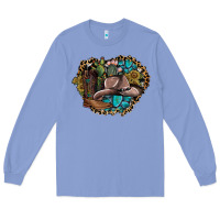 Colony Blue western design Long Sleeve Tee - SublimationCraftShop