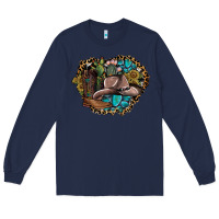 Navy western design Long Sleeve Tee - SublimationCraftShop