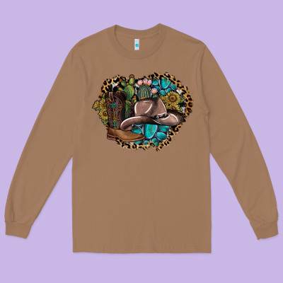 Western Design Long Sleeve Tee Designed By Sublimationcraftshop