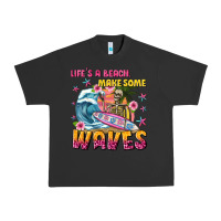 Pigment Black lifes a beach make some waves Urban Heavy Tee - texasbilliewilder