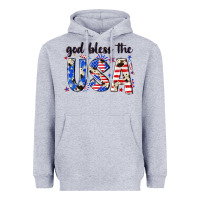 Heather Grey god bless the usa Heavyweight Hoodie - NancyCooperArtShop