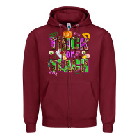 Burgundy trick or teach Zipper Hoodie - AdoDesignShop