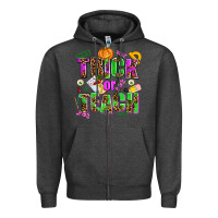 Charcoal Heather trick or teach Zipper Hoodie - AdoDesignShop