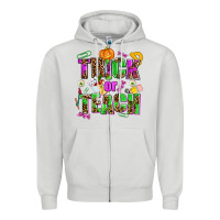 Dove Grey trick or teach Zipper Hoodie - AdoDesignShop
