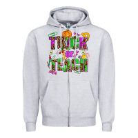 Heather Grey trick or teach Zipper Hoodie - AdoDesignShop