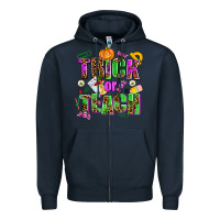 Navy trick or teach Zipper Hoodie - AdoDesignShop