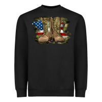 Black american flag with army boots Heavyweight Sweatshirt - RanaPortraitStore
