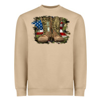 Mushroom american flag with army boots Heavyweight Sweatshirt - RanaPortraitStore