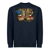 American Flag With Army Boots Heavyweight Sweatshirt | Teevron