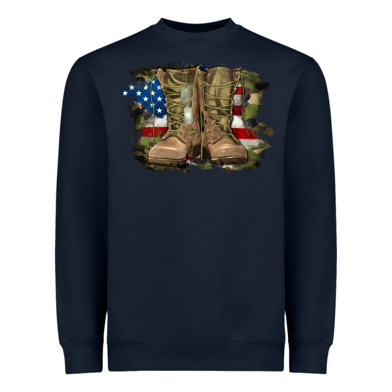 American Flag With Army Boots Heavyweight Sweatshirt by RanaPortraitStore | Teevron