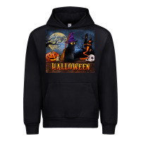Black Black Cat Halloween Urban Hoodie - LillyAllenDesigns