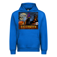 Cobalt Black Cat Halloween Urban Hoodie - LillyAllenDesigns