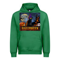 Emerald Black Cat Halloween Urban Hoodie - LillyAllenDesigns