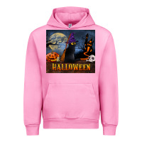 Fuchsia Pink Black Cat Halloween Urban Hoodie - LillyAllenDesigns