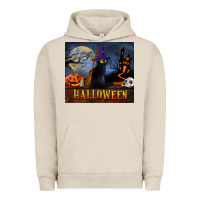 Pigment French Oak Black Cat Halloween Urban Hoodie - LillyAllenDesigns
