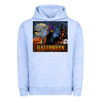 Pigment Grape Ice Black Cat Halloween Urban Hoodie - LillyAllenDesigns